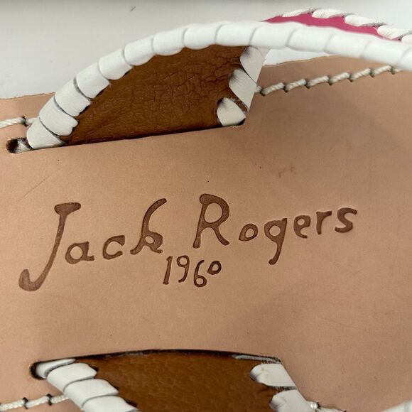 Jack Rogers Flat Sandals Women’s Size 7.5M Color Magenta Pink and White - Picture 10 of 10